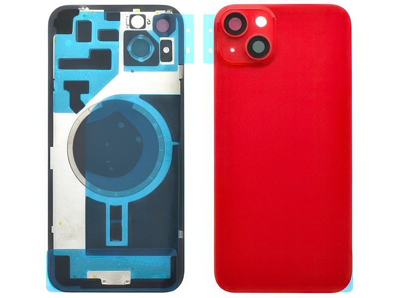 Cover Batteria Magnetica + Vetrino Camera Rosso per Apple iPhone 14 Plus