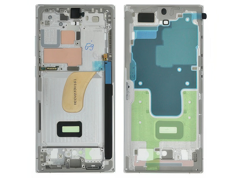 Guscio frontale + Frame Supporto Lcd + Tasti Laterali Blu per Samsung SM-S918 Galaxy S23 Ultra