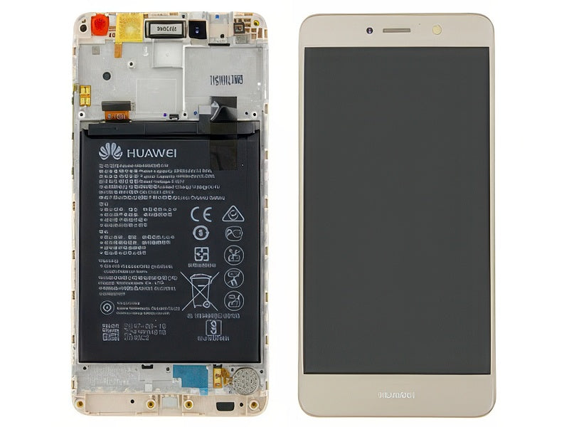 Lcd + Touchscreen + Frame + Batteria + Vibrazione + Altoparlante + Switch Tasti Lat. Oro per Huawei Nova Lite +