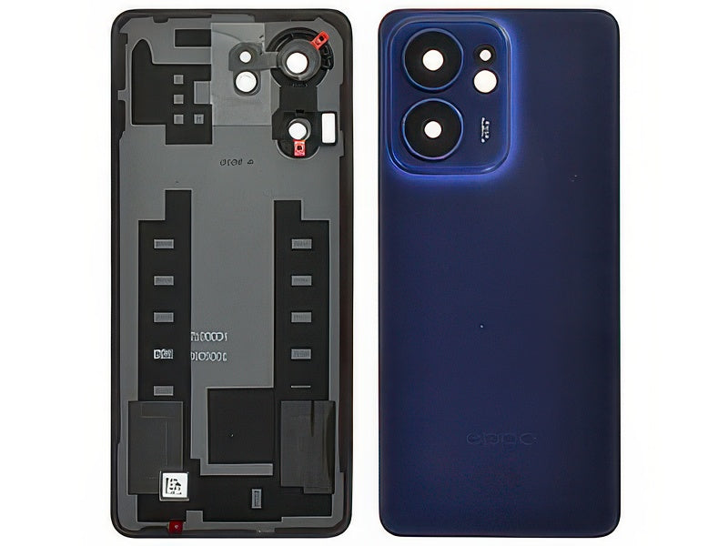 Cover Batteria + Vetrino Camera + Adesivi Luminous Blu per Oppo Reno13 F 5G