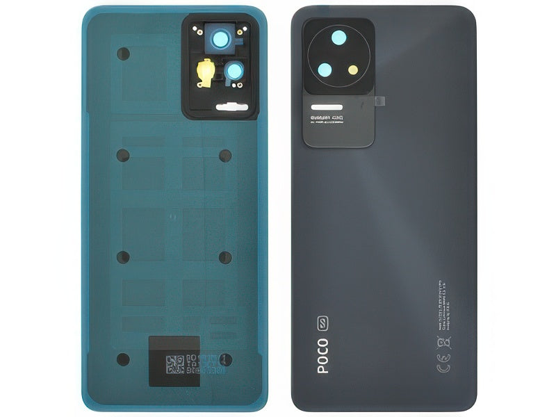 Cover Batteria + Vetrino Camera + Adesivi Night Nero per Xiaomi Poco F4