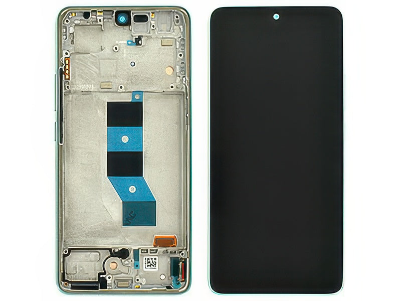 Lcd + Touch Screen + Frame + Tasti Laterali + Lettore Impronta Coral Green per Xiaomi Redmi Note 14 5G