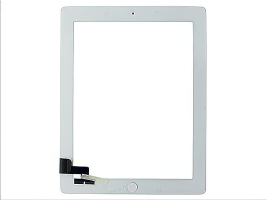 Touchscreen + Biadesivo + Tasto Home senza logo +switch interno Alta Qualità Bianco per Apple iPad 2 Model n: A1395-A1396-A1397