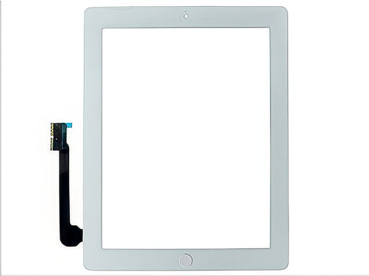 Touchscreen + Biadesivo + switch + frame camera con Tasto Home, Alta qualità Bianco per Apple iPad 4 Display Retina Model n: A1458-A1459-A1460