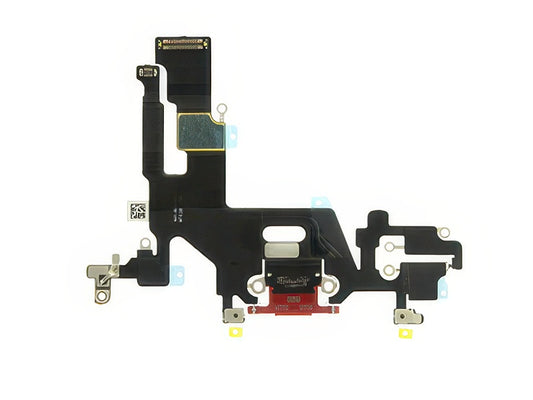 Flat cable + Connettore Ricarica + Microfono Rosso senza logo per Apple iPhone 11