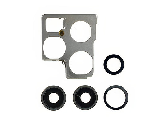 Cover Camera + Vetrino + Frame Nero Kit 3 Camere Completo per Apple iPhone 11 Pro