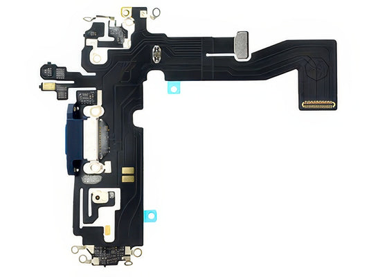 Flat cable + Connettore Ricarica + Microfono Blu senza logo per Apple iPhone 12