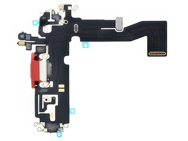Flat cable + Connettore Ricarica + Microfono Rosso senza logo per Apple iPhone 12