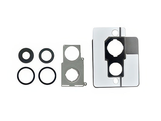 Cover Camera + Vetrino + Frame + Adesivo Blu Kit 2 Camere Completo per Apple iPhone 12 mini
