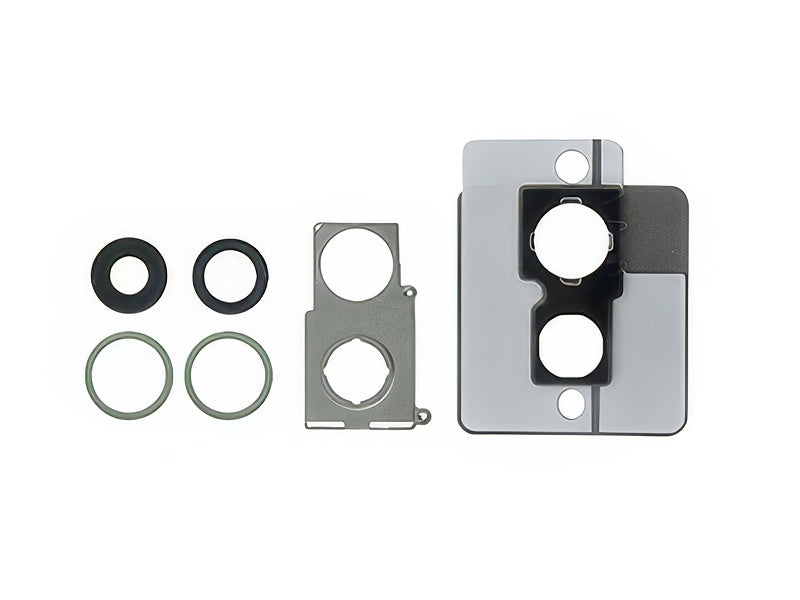 Cover Camera + Vetrino + Frame + Adesivo Verde Kit 2 Camere Completo per Apple iPhone 12 mini