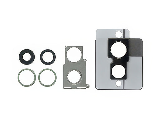 Cover Camera + Vetrino + Frame + Adesivo Verde Kit 2 Camere Completo per Apple iPhone 12 mini