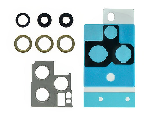 Cover Camera + Vetrino + Frame + Adesivo Oro Kit 3 Camere Completo per Apple iPhone 12 Pro