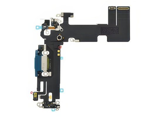 Flat cable + Connettore Ricarica + Microfono Blu senza logo per Apple iPhone 13