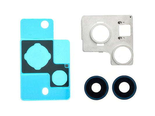 Cover Camera + Vetrino + Frame + Adesivo Blu Kit 2 Camere Completo per Apple iPhone 13 Mini