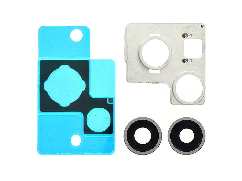Cover Camera + Vetrino + Frame + Adesivo Rosa Kit 2 Camere Completo per Apple iPhone 13