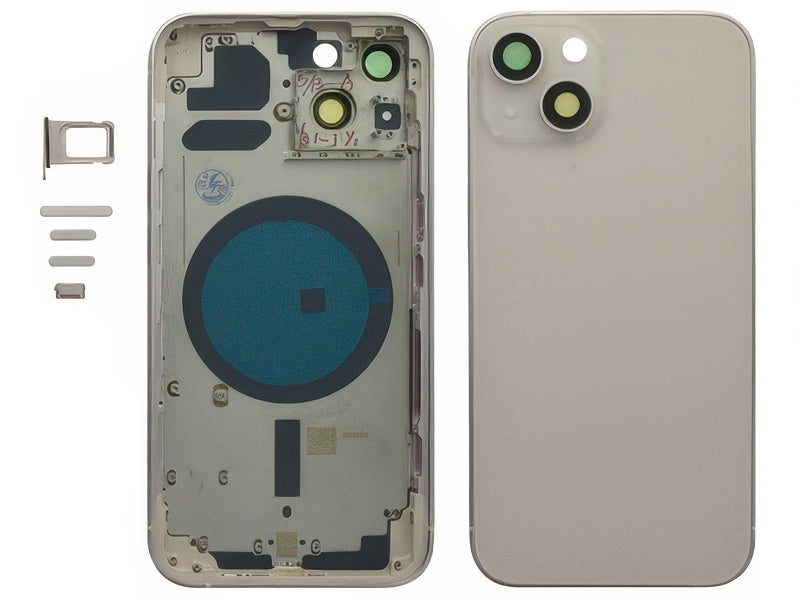 Frame + Tasti Laterali + Sportellino Sim + Back Cover Magnetica + Vetrino senza logo Rosa per Apple iPhone 13
