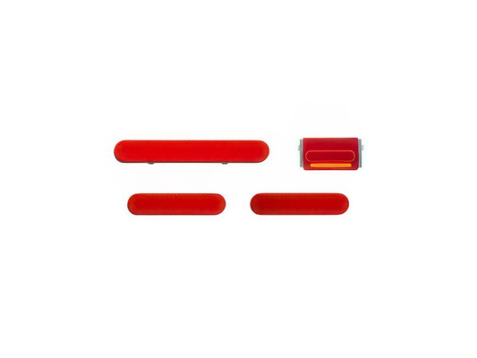 Set 4 Tasti esterni laterali completo Rosso per Apple iPhone 13 Mini