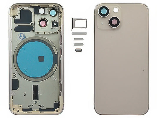 Frame + Tasti Laterali + Sportellino Sim + Back Cover Magnetica + Vetrino senza logo Rosa per Apple iPhone 13 Mini