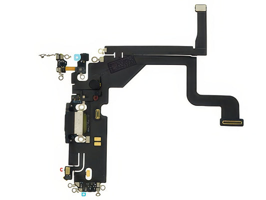 Flat cable + Connettore Ricarica + Microfono Nero senza logo per Apple iPhone 13 Pro