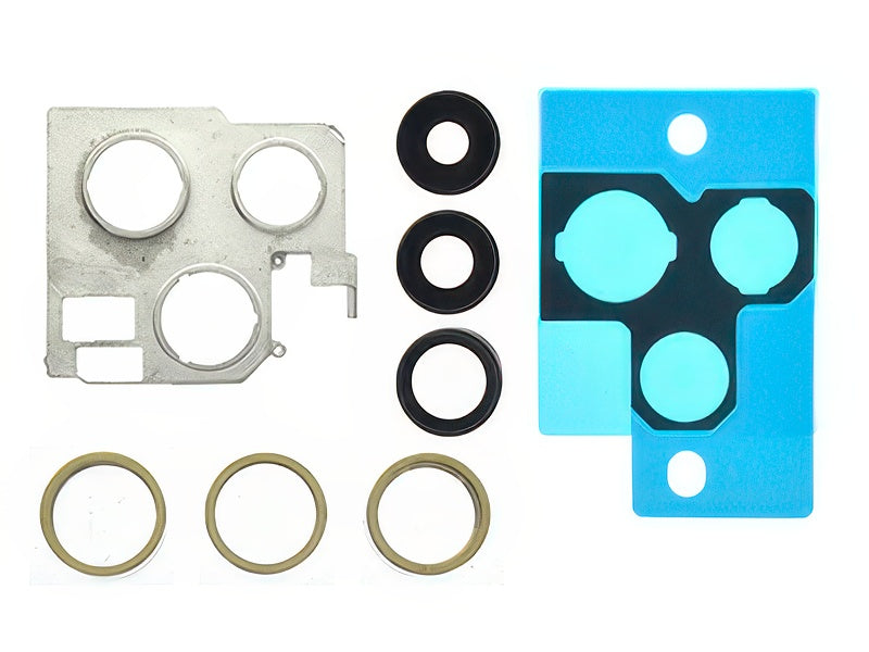 Cover Camera + Vetrino + Frame + Adesivo Oro Kit 3 Camere Completo per Apple iPhone 13 Pro
