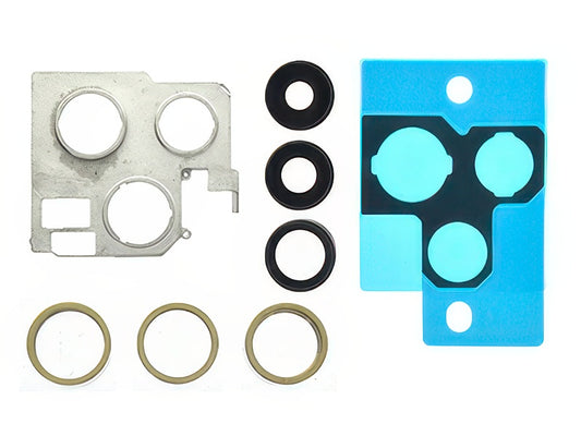 Cover Camera + Vetrino + Frame + Adesivo Oro Kit 3 Camere Completo per Apple iPhone 13 Pro