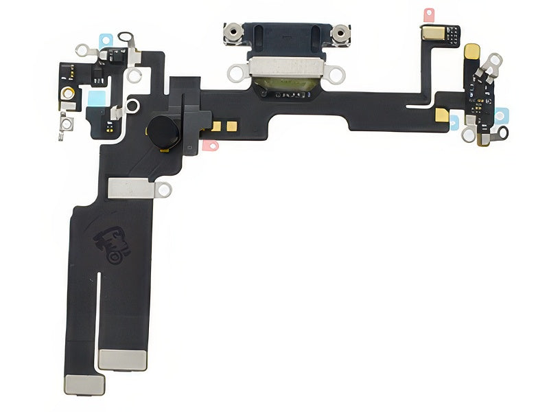 Flat cable + Connettore Ricarica + Microfono Nero senza logo per Apple iPhone 14