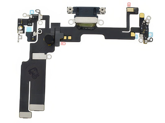 Flat cable + Connettore Ricarica + Microfono Nero senza logo per Apple iPhone 14