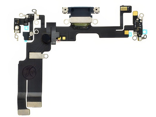 Flat cable + Connettore Ricarica + Microfono Blu senza logo per Apple iPhone 14