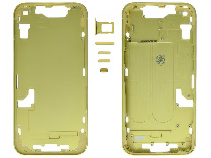 Frame in metallo + Tasti Laterali + Sportellino Sim Giallo per Apple iPhone 14