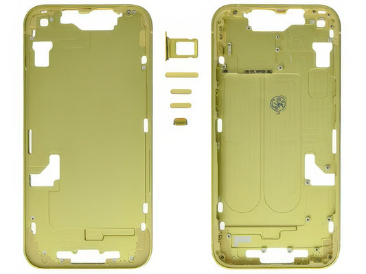 Frame in metallo + Tasti Laterali + Sportellino Sim Giallo per Apple iPhone 14