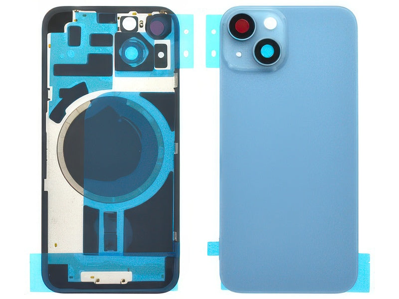 Cover Batteria Magnetica + Vetrino Camera Blu per Apple iPhone 14