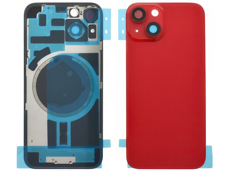 Cover Batteria Magnetica + Vetrino Camera Rosso per Apple iPhone 14