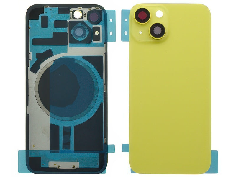 Cover Batteria Magnetica + Vetrino Camera Giallo per Apple iPhone 14