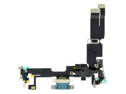 Flat cable + Connettore Ricarica + Microfono Blu senza logo per Apple iPhone 14 Plus
