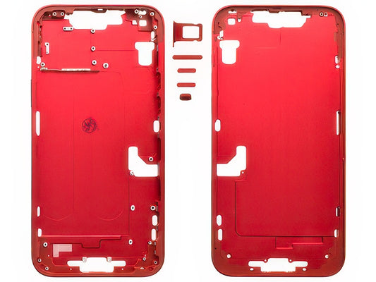 Frame in metallo + Tasti Laterali + Sportellino Sim Rosso per Apple iPhone 14 Plus