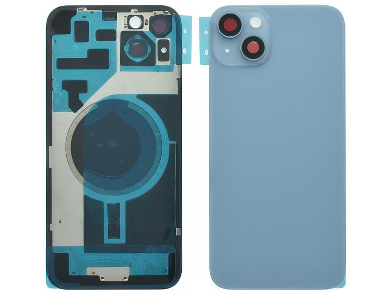 Cover Batteria Magnetica + Vetrino Camera Blu per Apple iPhone 14 Plus
