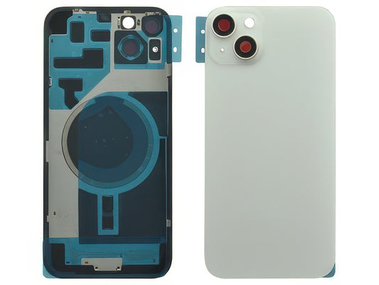 Cover Batteria Magnetica + Vetrino Camera Bianco per Apple iPhone 14 Plus