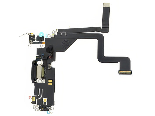 Flat cable + Connettore Ricarica + Microfono Nero senza logo per Apple iPhone 14 Pro