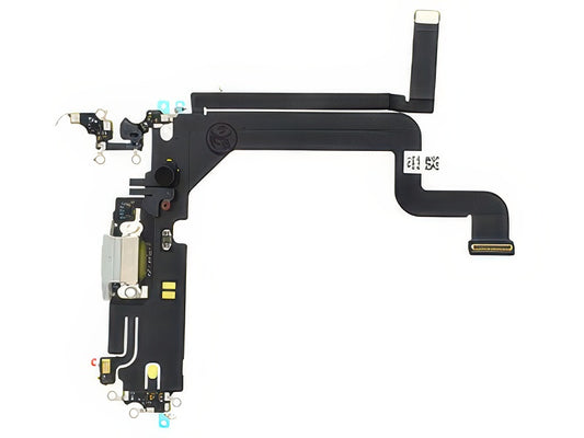 Flat cable + Connettore Ricarica + Microfono Bianco senza logo per Apple iPhone 14 Pro Max