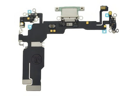 Flat Cable + Connettore Ricarica + Microfono + IC Verde senza logo per Apple iPhone 15