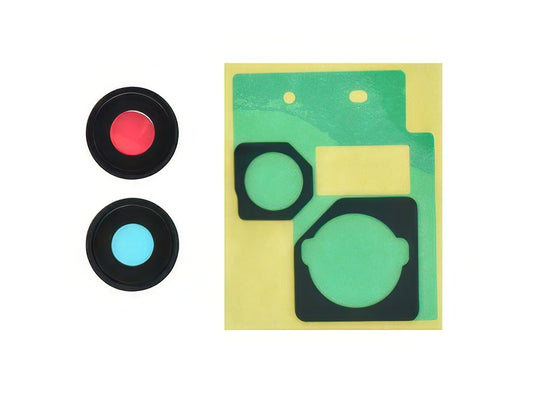 Cover Camera + Vetrino + Frame + Adesivo Nero Kit 2 Camere Completo per Apple iPhone 15