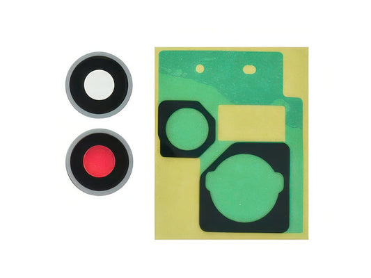 Cover Camera + Vetrino + Frame + Adesivo Blu Kit 2 Camere Completo per Apple iPhone 15