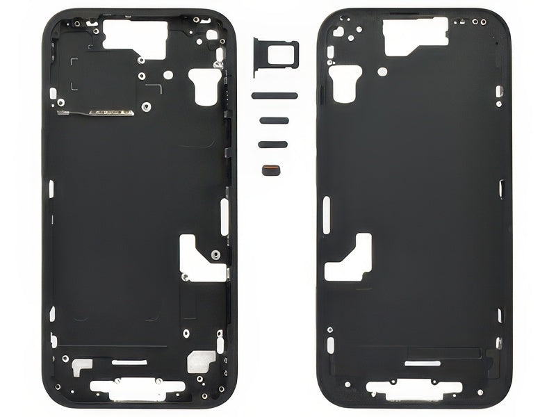 Frame in metallo + Tasti Laterali + Sportellino Sim Nero per Apple iPhone 15