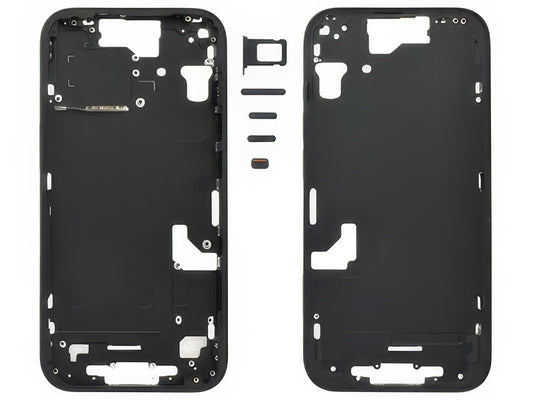 Frame in metallo + Tasti Laterali + Sportellino Sim Nero per Apple iPhone 15