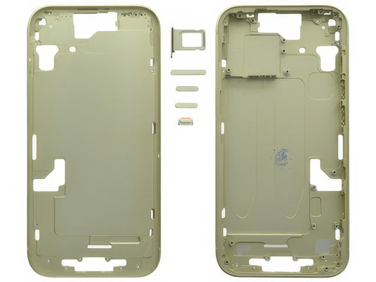 Frame in metallo + Tasti Laterali + Sportellino Sim Giallo per Apple iPhone 15
