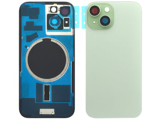 Cover Batteria Magnetica + Vetrino Camera Verde per Apple iPhone 15