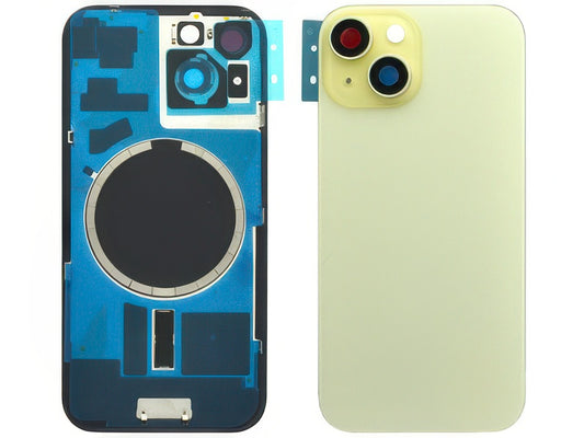 Cover Batteria Magnetica + Vetrino Camera Giallo per Apple iPhone 15