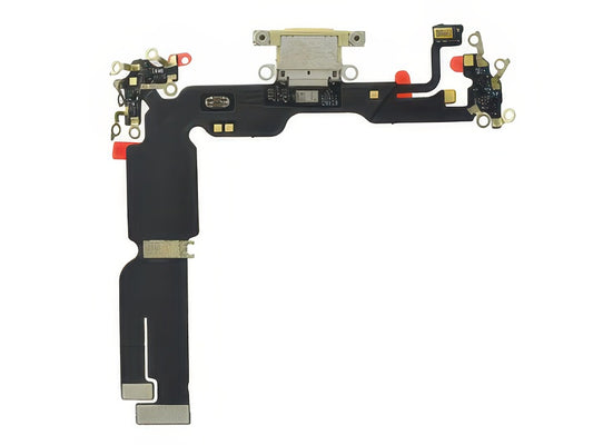 Flat Cable + Connettore Ricarica + Microfono + IC Bianco senza logo per Apple iPhone 15 Plus