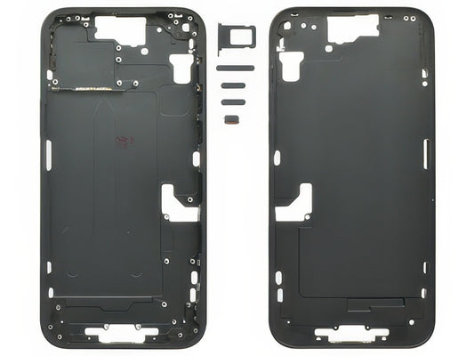 Frame in metallo + Tasti Laterali + Sportellino Sim Nero per Apple iPhone 15 Plus