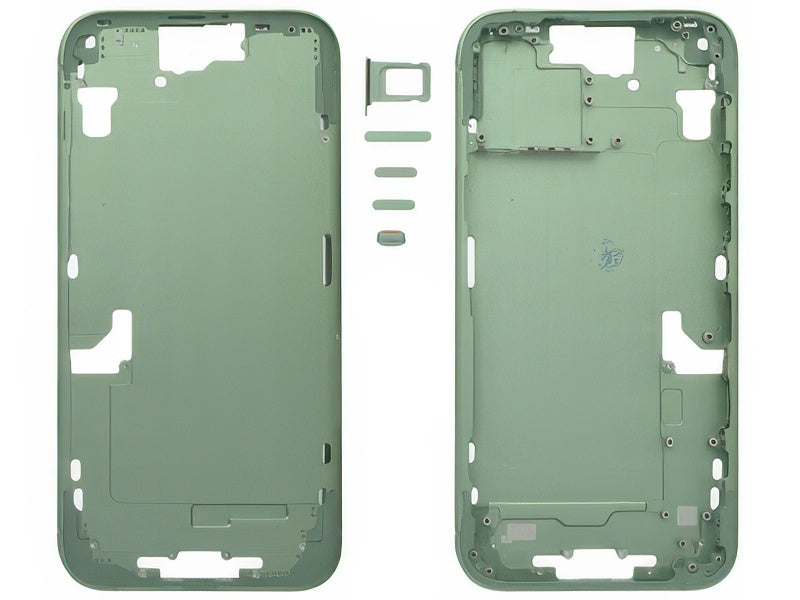 Frame in metallo + Tasti Laterali + Sportellino Sim Verde per Apple iPhone 15 Plus